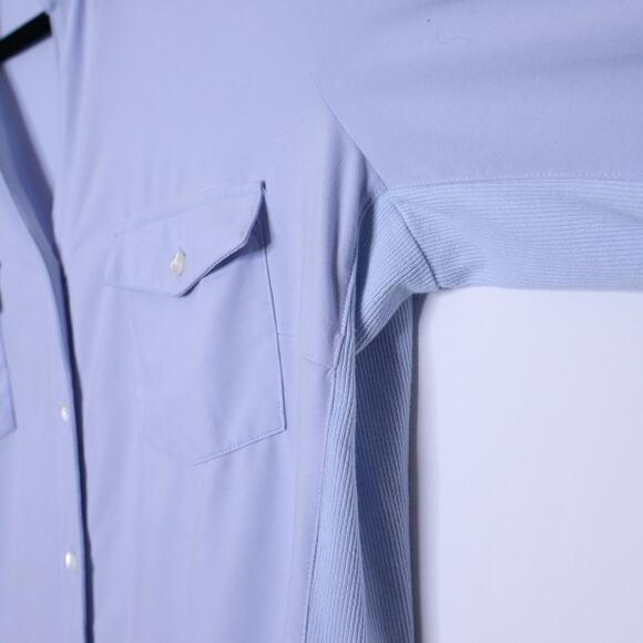 J. MCLAUGHLIN Brynn Lyford Jersey Shirt Frost Blue Button Down Blouse Women's XL - Picture 4 of 12